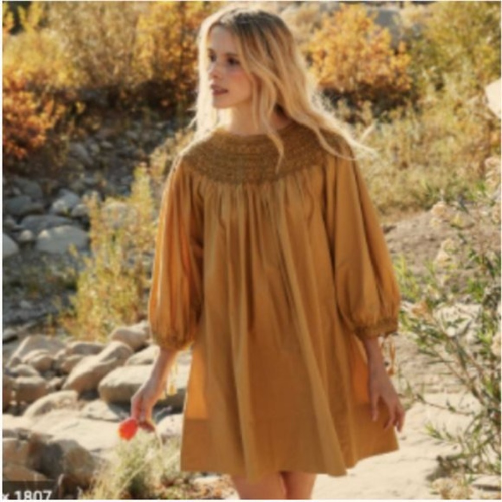 Doen Theda Dress in Wheat XS